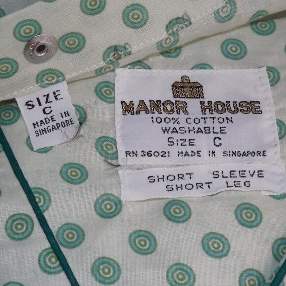 Green Polka Dot Pajamas, C/L, 2 pc, Summer/Short sleeves/Short pants, Cotton - Picture 10 of 10